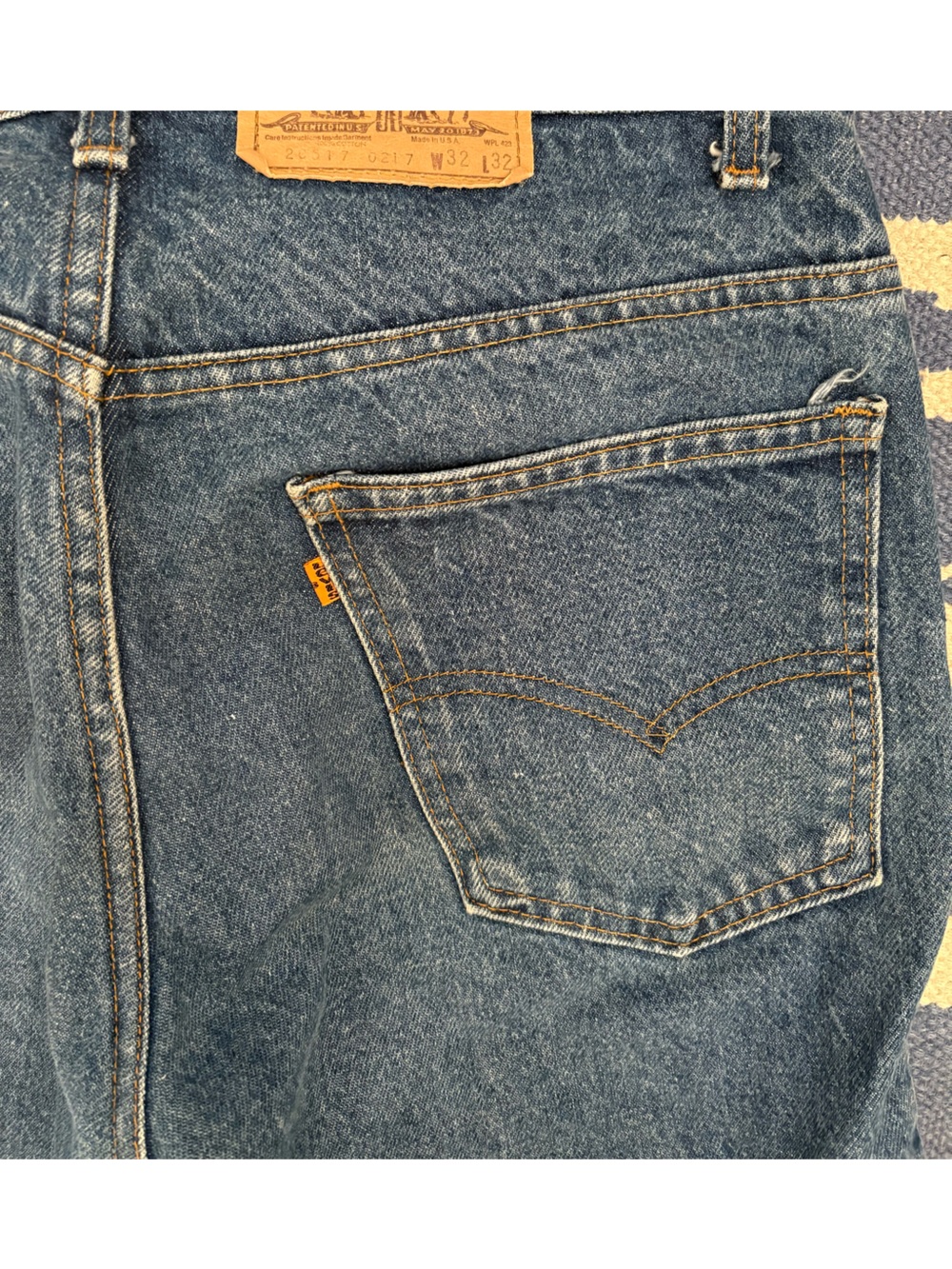 VINTAGE made in the USA Levi’s 517 orange tab 32x32 mens jeans - Picture 4 of 8